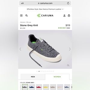 Cariuma Women’s IBI Low Stone Grey Knit. NWOT. Size 9. Thanks.